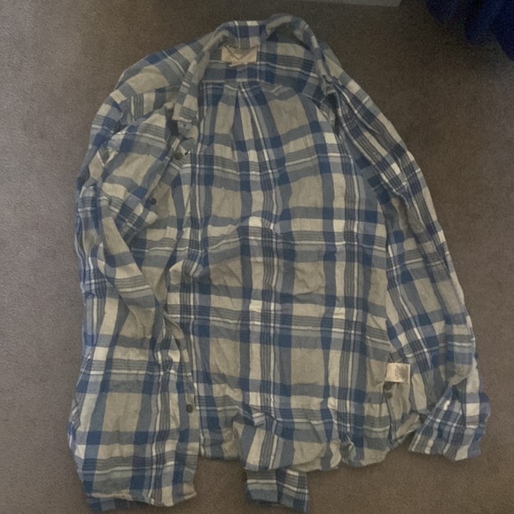 St. John’s Bay blue checkered flannel - Picture 2 of 4